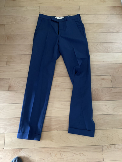 Pre-owned Alexander Mcqueen Mainline Dark Blue Formal Pants Size 46