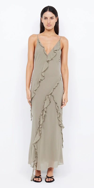 sachin and babi light blue dress Deep Plunge Knot Front Side Split Maxi Dress In Black Slinky | EGO US main image 1