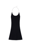 Diesel Abito Halter In Maglia Stretch Con Catena In Black