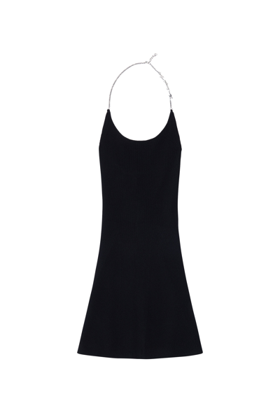 Diesel Abito Halter In Maglia Stretch Con Catena In Black