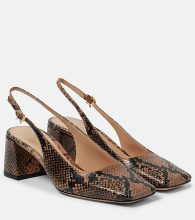 Gianvito Rossi Borneo Leather Slingback Pumps In Brown