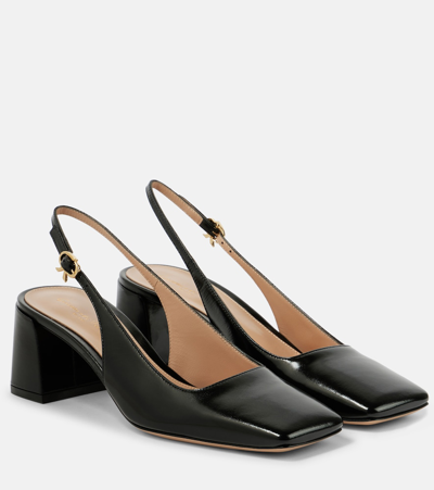 Gianvito Rossi Nuit Leather Slingback Pumps In Black
