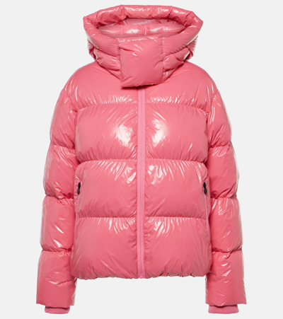 Perfect Moment January Hooded Quilted Glossed-shell Down Ski Jacket In Azalea Pink Cire