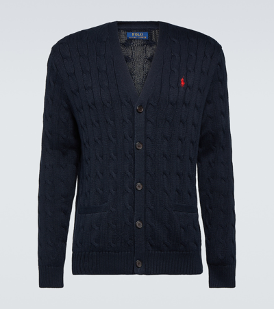 Polo Ralph Lauren Cardigan Mit Zopfmuster In Blue