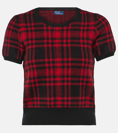Polo Ralph Lauren Plaid Wool Sweater In Red/black Plaid