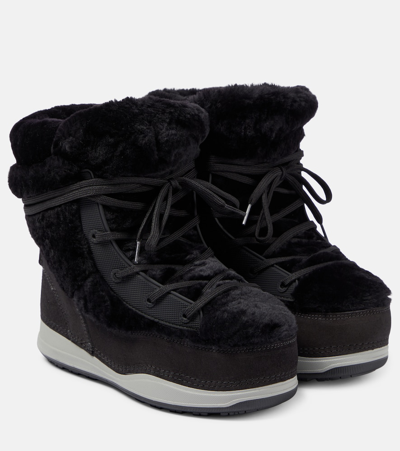 Bogner Verbier 4 Suede And Shearling Ankle Boots In Black