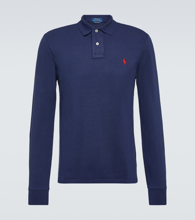 Polo Ralph Lauren Classic Long Sleeve Polo Shirt In Blue