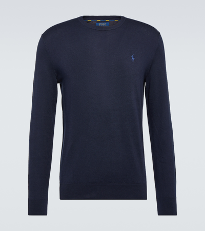 Polo Ralph Lauren Honeycomb-knit Cotton Sweater In Blue