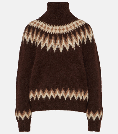 Polo Ralph Lauren Wool-blend Turtleneck Sweater In Brown