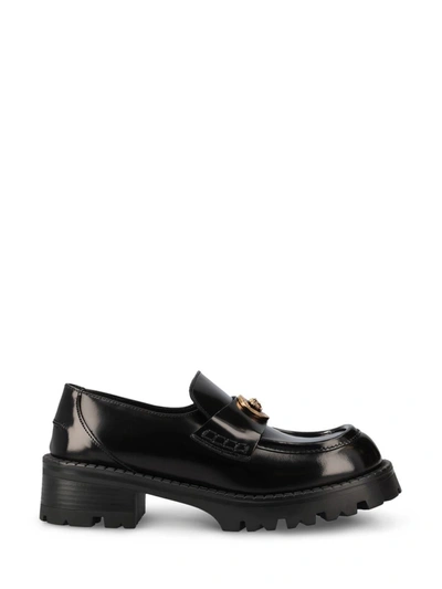 Versace Low Shoes In Black