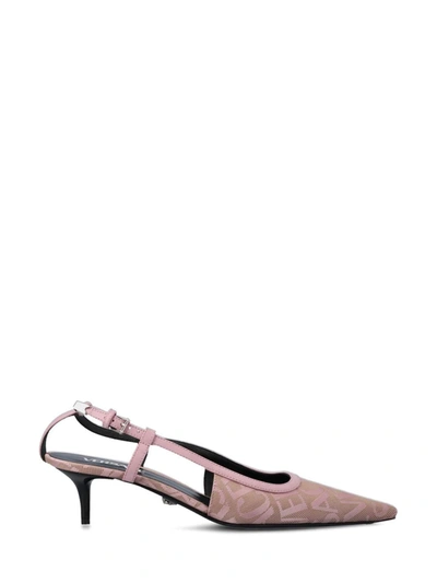 Versace Heeled Shoes In Beige Pink