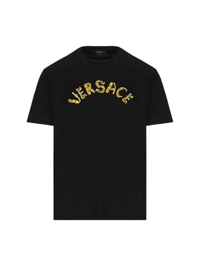 Versace T-shirt And Polo In Black
