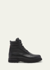 Moncler Peka Leather Hiking Boots In Black