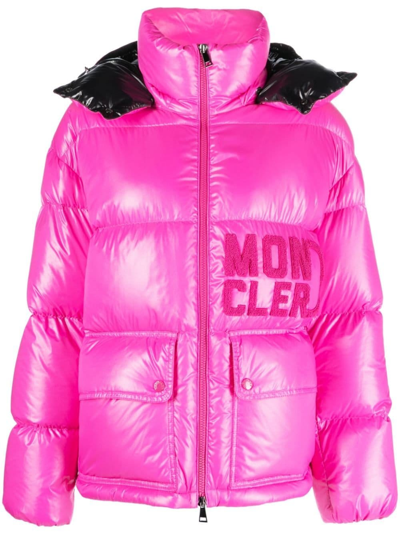 Moncler Abbaye Short Down Jacket In Pink