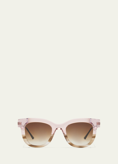 Thierry Lasry Gambly 7005 Acetate Cat-eye Sunglasses In Pink/brn