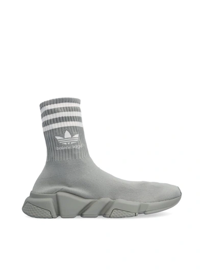Adidas X Balenciaga Speed Sneakers Male Grey In Bal Grey/white