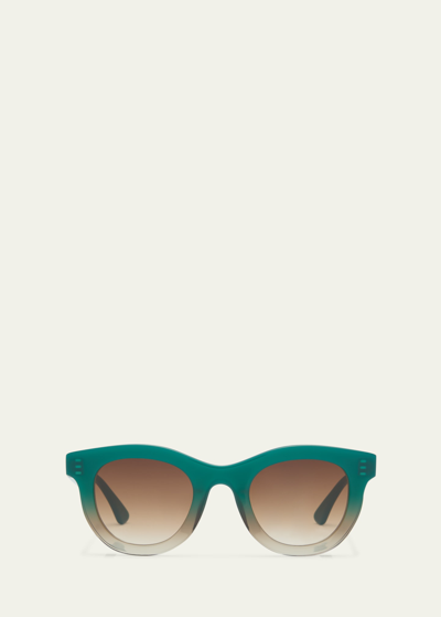 Thierry Lasry Consistency 1764 Acetate Cat-eye Sunglasses In Gree