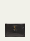 SAINT LAURENT CALYPSO SMALL YSL CLUTCH BAG IN SMOOTH PADDED LEATHER