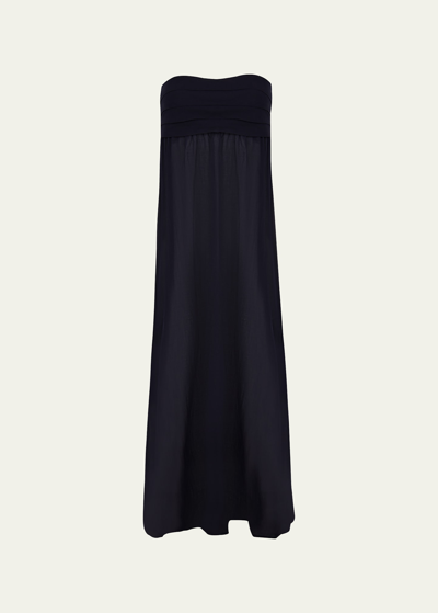 Vix Solid Davina Maxi Dress Coverup In Black