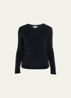 Vince Lurex Eyelash Sweater In Obsidianblack