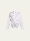 Christopher Esber Tempest Twisted Button-front Shirt In White