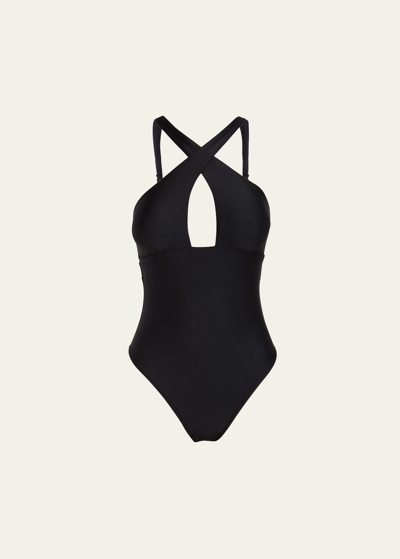 Vix Solid Nome Brazilian One-piece Swimsuit In Black