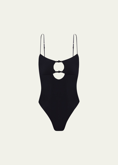 Vix Solid Stella One-piece Swimsuit In Black