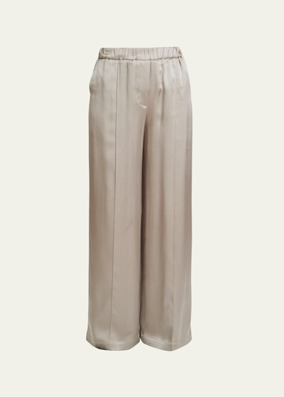 Loewe Silk Pajama Trousers In Laurel Gre