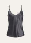 L Agence Lexi Silk Camisole In Charcoal G
