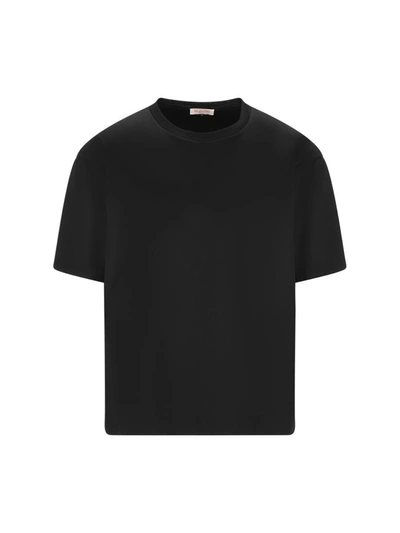 Valentino Short-sleeved Cotton T-shirt In Nero