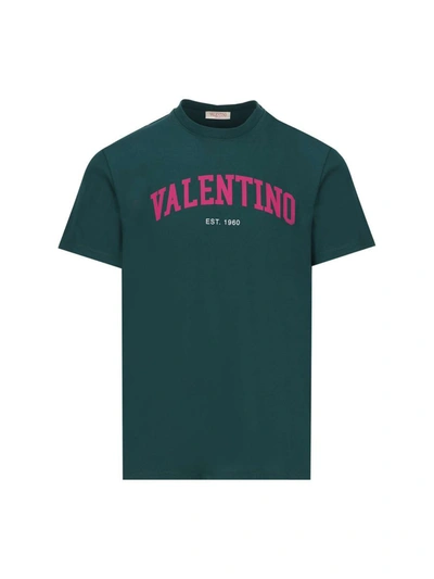 Valentino T-shirt And Polo Shirt In Green/pink Pp