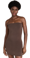 STRIPE & STARE STRIPE AND STARE X CAMILLE CHARRIERE BANDEAU SLIP DRESS CHOCOLATE