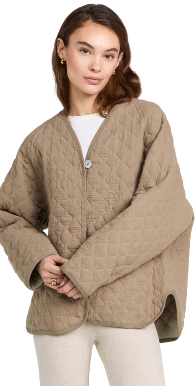 Donni. Quilted Jacket In Mushroom