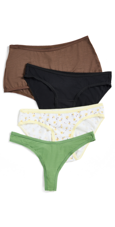 Stripe & Stare Knicker Shapes Discovery Box Mix Panties Set Of 4 In Multi