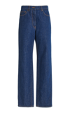 The Row Borjis Selvedge High-rise Straight-leg Jeans In Dark Wash