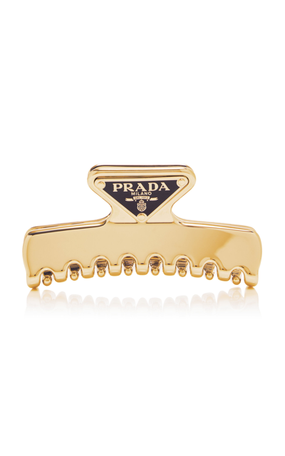 Prada Triangular Claw Clip Hair Accessory In Gold