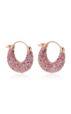 JANE TAYLOR SUGAR DIPPED 14K YELLOW GOLD SAPPHIRE HOOPS