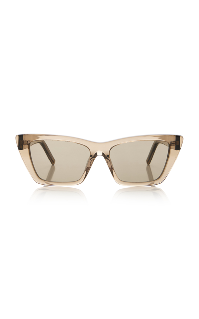 Saint Laurent Mica Cat-eye Acetate Sunglasses In Grey