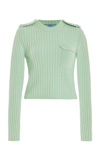 Prada Wool And Cashmere Crew-neck Sweater In F0223 Menta