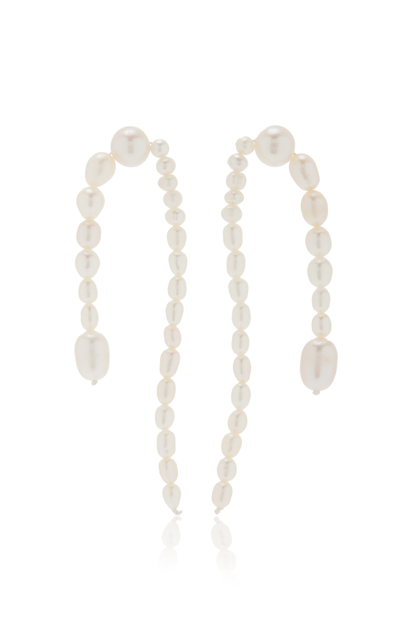 Emili Gaby Pearl Earrings In White