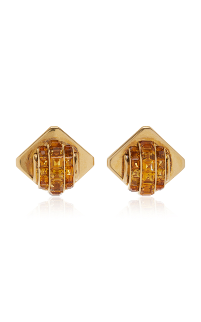 Stephen Russell Vintage One-of-a-kind 18k Yellow Gold Citrine Cartier Earrings