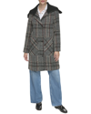 ANDREW MARC MARC NEW YORK RIVAS WOOL KNIT TRIMMED TWEED COAT