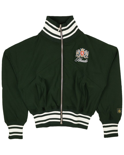 Rhude Forest Green Polyester Ribbed Track Jacket