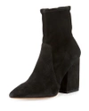 Loeffler Randall Isla Suede Chunky-heel Boots In Black