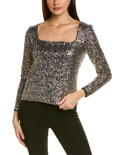 St John Hologram Sequin Top In Black