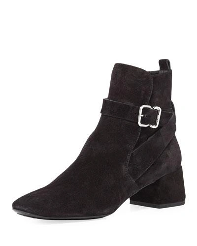 Tod's Suede Ankle-strap Block-heel Boot, Black