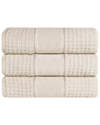 Superior Set Of 3 Zero Twist Cotton Waffle Honeycomb Plush Soft Absorbent Bath  Towels
