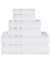 Superior 6pc Zero Twist Cotton Dobby Border Plush Soft Absorbent Towel Set