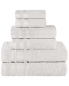 SUPERIOR SUPERIOR 6PC ZERO TWIST COTTON DOBBY BORDER PLUSH SOFT ABSORBENT TOWEL SET