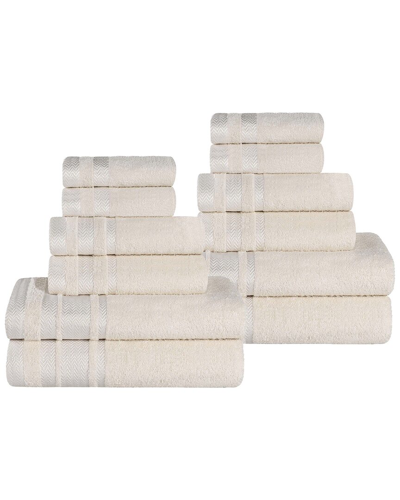 Superior 12pc Zero Twist Cotton Waffle Honeycomb Plush Soft Absorbent Towel  Set